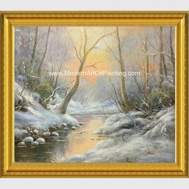 Peinture de paysage faite sur commande encadrée d'hiver avec la neige néo- - style classique